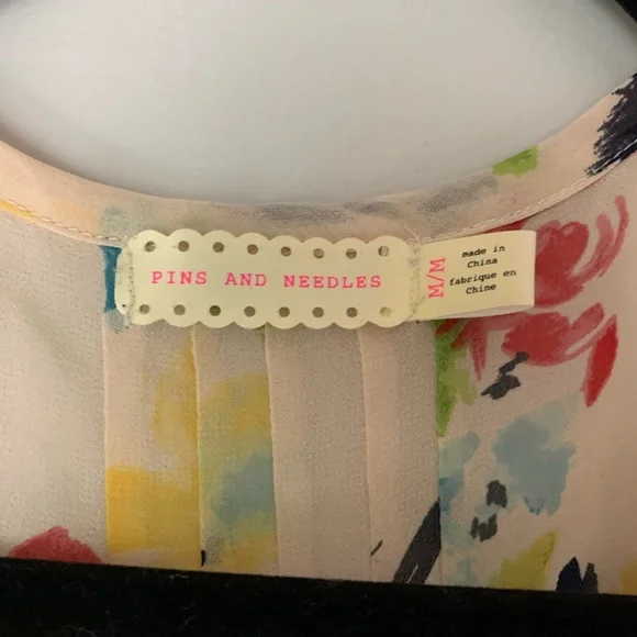 Anthropologie Pins and Needles Watercolor Chiffon Blouse size M - Picture 3 of 11